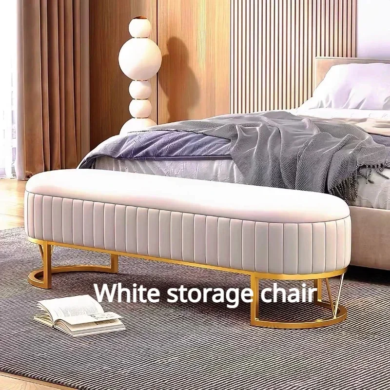 Simple and Fashionable Nordic Style Living Room Sofa Stool Shoe Changing Stool Light Luxury Bench Storage Stool Bedroom Home