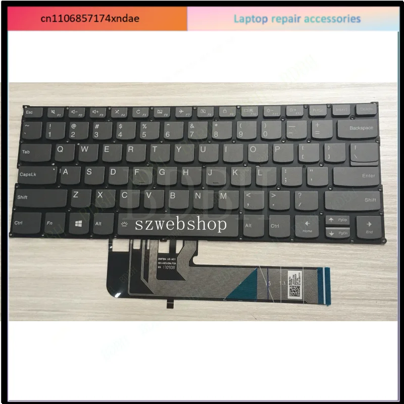 Teclado retroiluminado negro para portátil Lenovo Flex 6-14ARR Flex 6-14IKB, versión estadounidense