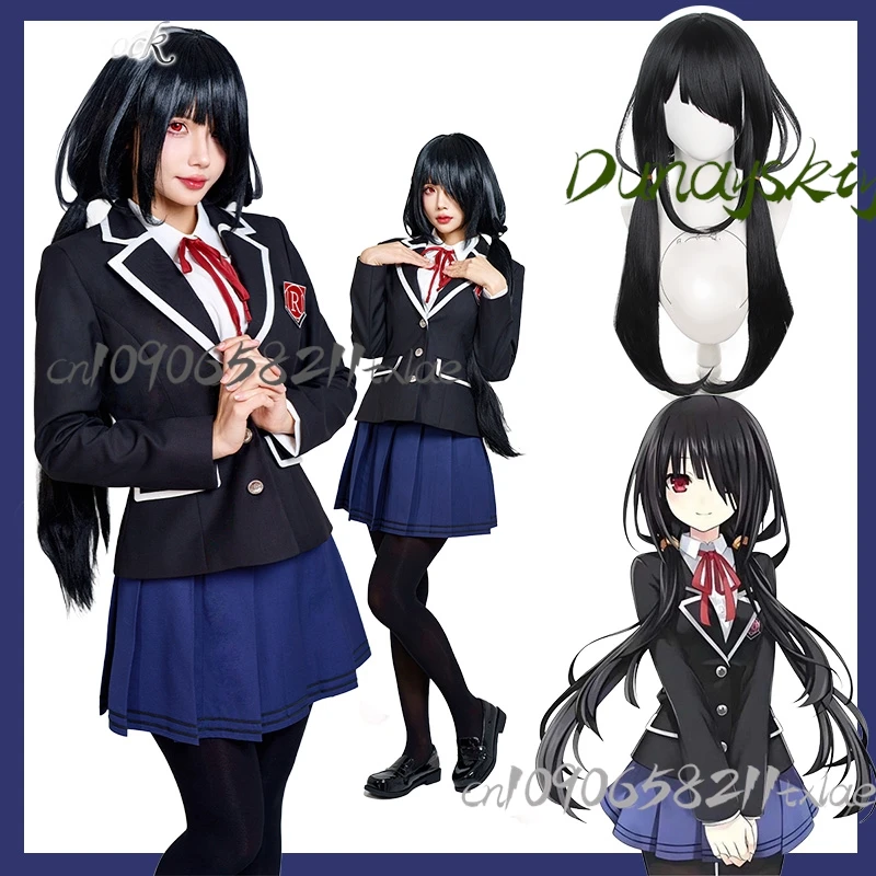

DATE A cosplay LIVE Tokisaki Kurumi Cosplay JK Japanese school uniform wig set high quality party summer Halloween cosplay
