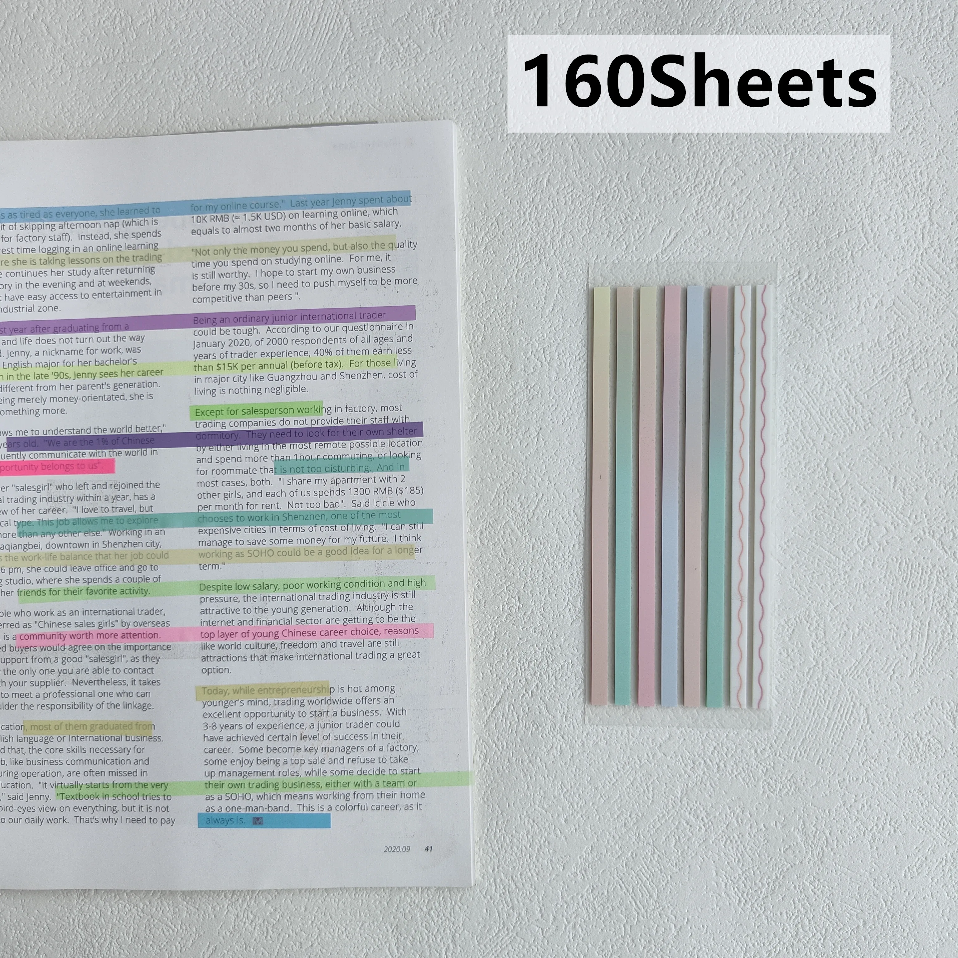 KindFuny 160 Sheets Sticky Note Transparent Sticky Note Index Tabs Arrow Flags for Page Marker Planner  Office School