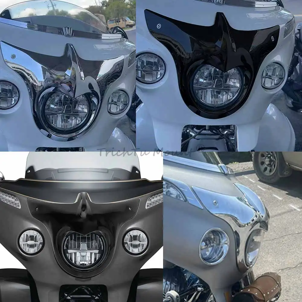 Motorcycle Outer Front Fairing Headlight Bezel ABS Head Light Trim For Indian Chieftain Elite Roadmaster Dark Horse 2014-2025