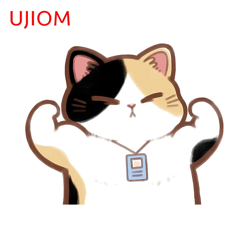 UJIOM Cartoon Powerful Kitten Wallpaper Decals Funny Design Moisture Proof Home Mural Wall Stickers Cute Bathroom Accessories