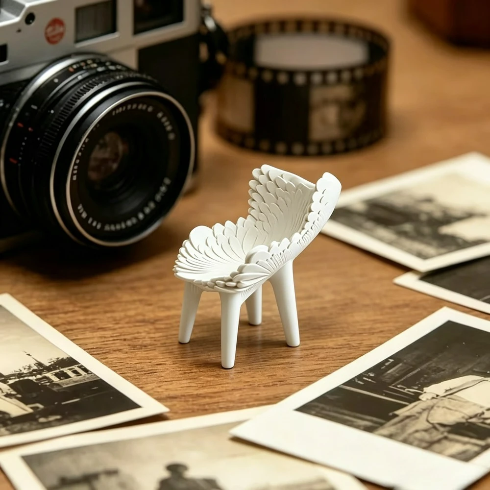 Mini Wing Chair Figurine,3D Printed Dollhouse Small Seat,Photography Shooting Prop For Mini Doll Desktop Tabletop Home Decor
