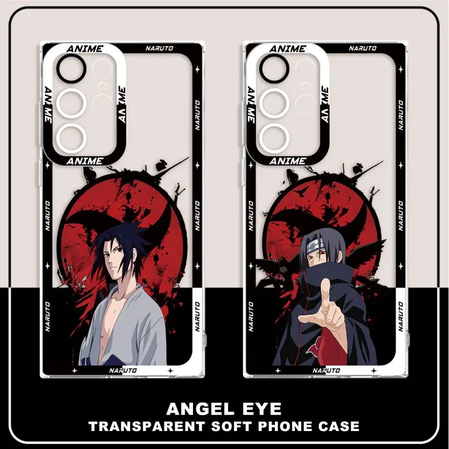 Case for Samsung Galaxy S22 FE Note 20 Ultra 10 S23 Ultra S25 Edge S24 S20 Plus S21 Clear Phone Cover Cool Uchiha Sasuke