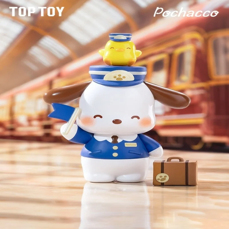 TOPTOY Sanrio Pacha Dog Retro Time Train Series Blind Box Handmade Trendy Pacha Dog Blind Box Desktop Exquisite Ornament