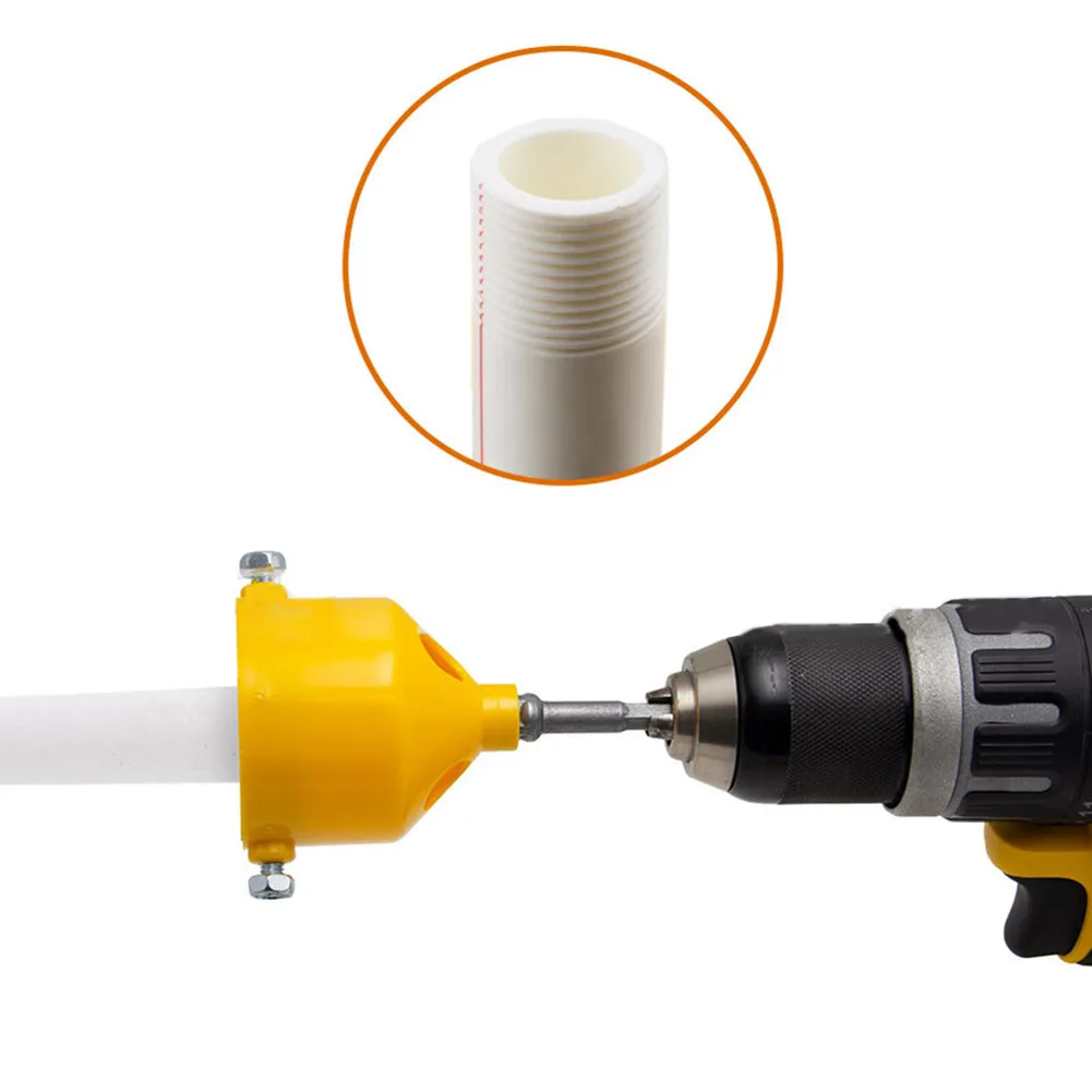 Electric Drill Thread Maker 1 2 Inch, 3 4 Inch, 1 Inch PVC Pipe Threader Kit Burr-Free Cutting Edge Compatible With PVC Pipes