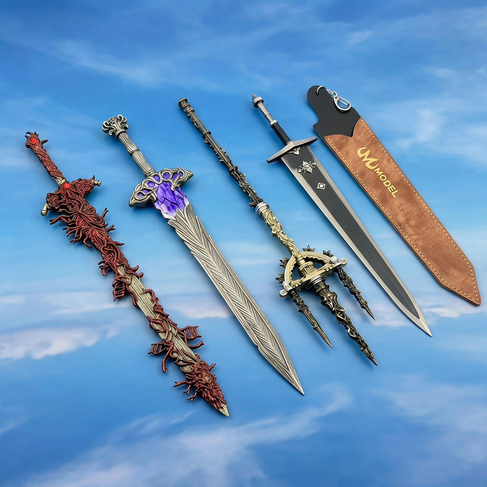 11.6inch Elden Ring Katana Anime Cosplay Prop Sword Ninja Knife Blade Sabre Multiple Styles Zinc Alloy Metal Miniature Toy Gift