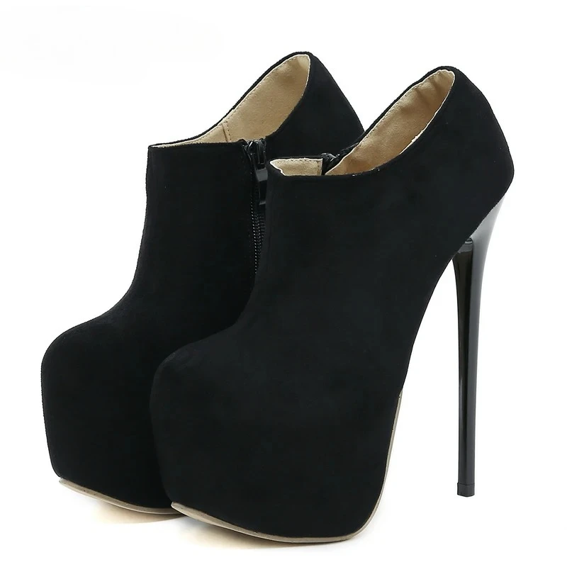 Aneikeh Spring Fashion Round Toe Ankle Boots Platform Women Zip Extreme Club Style Ultra High Heels Party Shoes Zapatos Mujer view 4