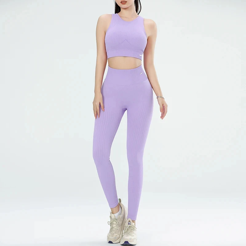 Sports Fitness Yoga Set Running Anti-Shock Bra Underwear Slim Legs Lift Hip Tight Bottom Nine Pants Female