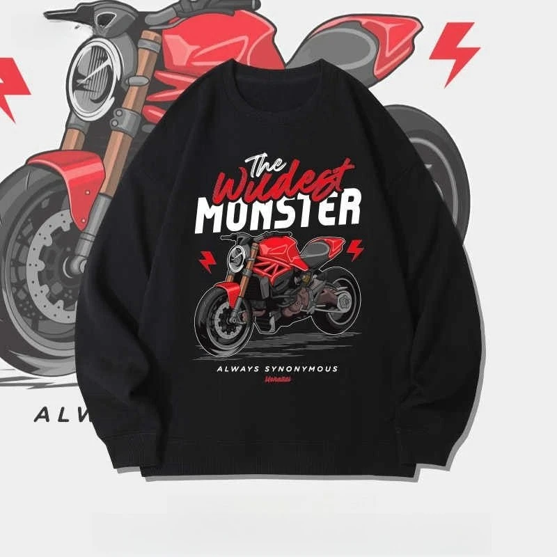 

Свитер с круглым вырезом и принтом монстра в американском стиле ретро, модная мужская и женская свободная повседневная толстовка с длинными рукавами в стиле хип-хоп