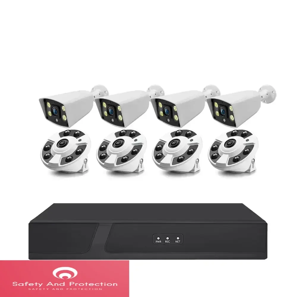 

4K POE Fisheye Camera CCTV Kit 8CH NVR Security System Home 360 Panoramic Monitoring Camera System 8MP Video Surveillance System