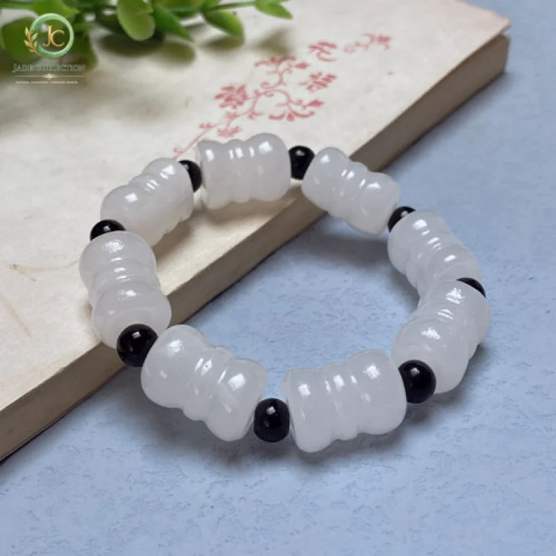 Afghan white jade bamboo bracelet for men and women, single-loop bracelet, street market supply, live streaming, trade fairs, sa