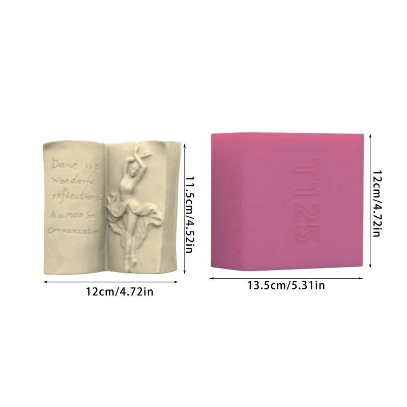 652F Stampi per fioriere in silicone a forma libro faccia Forniture per produzione manuale vasi fiori