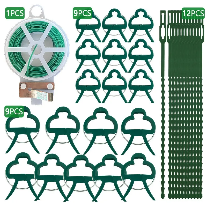 Plant Fixing Gardening Clips 31Pc Garden Group Set Binding Support Kit For Tomato Climbing Plant Vine Fixing Gardening Clips
