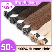 100 hebras Nano anillos Micro enlaces extensiones de cabello humano Rubio Natural Micro cuentas bucle Pre unido Remy cabello liso europeo