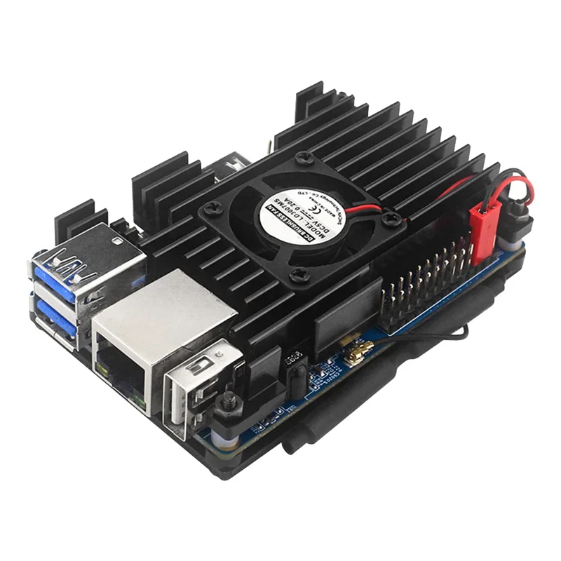 For 3 Aluminum Alloy Protective Case with 30X30 Cooling Fan+Thermal Pad Active Passive Cooling Metal Case