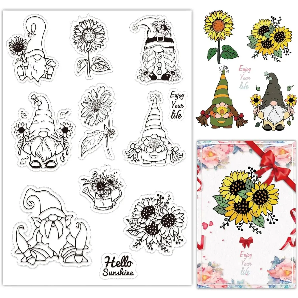 Transparente PVC-Stempel für DIY Scrapbooking, Fotoalben, dekorative Kartenherstellung, Stempelbögen, Filmrahmen, Gnome
