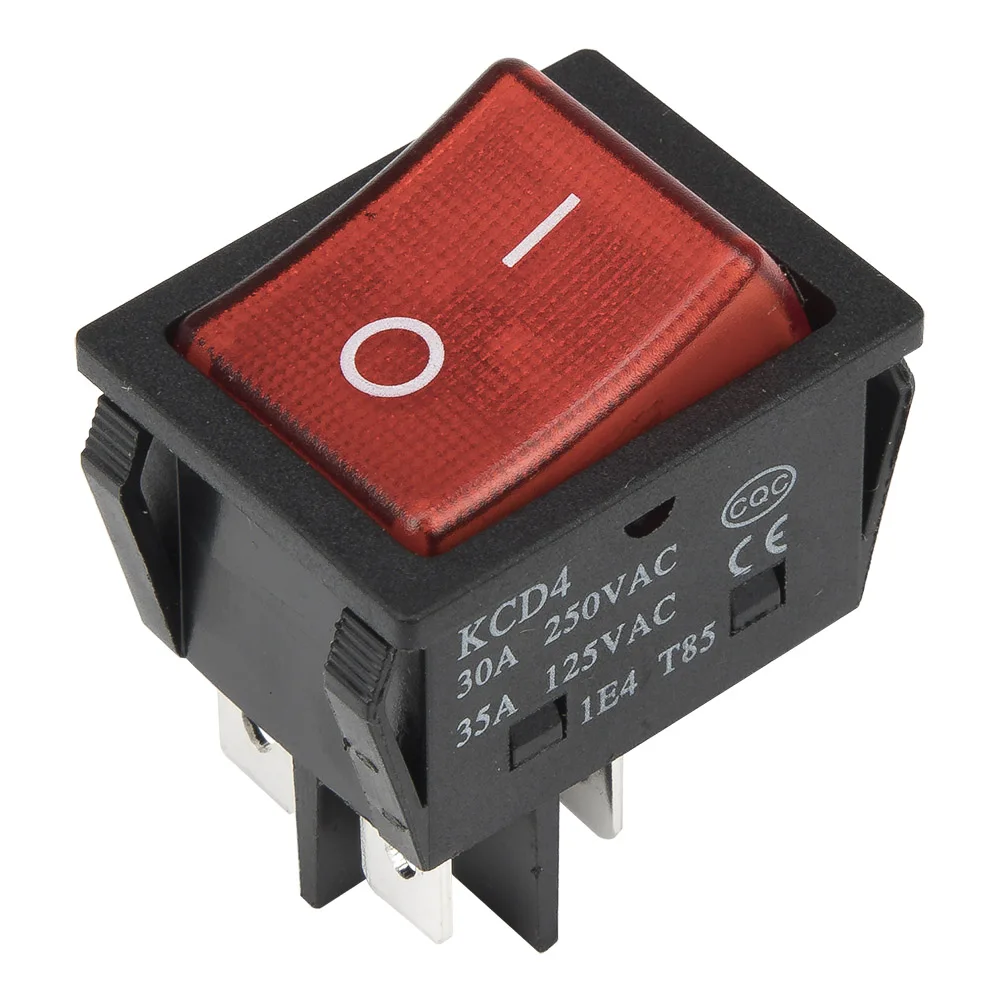 KCD4-201N-3 perforate 30 x 22 mm 30A 4 pin ON - OFF boat rocker switch KCD4 series power switch with 220V light