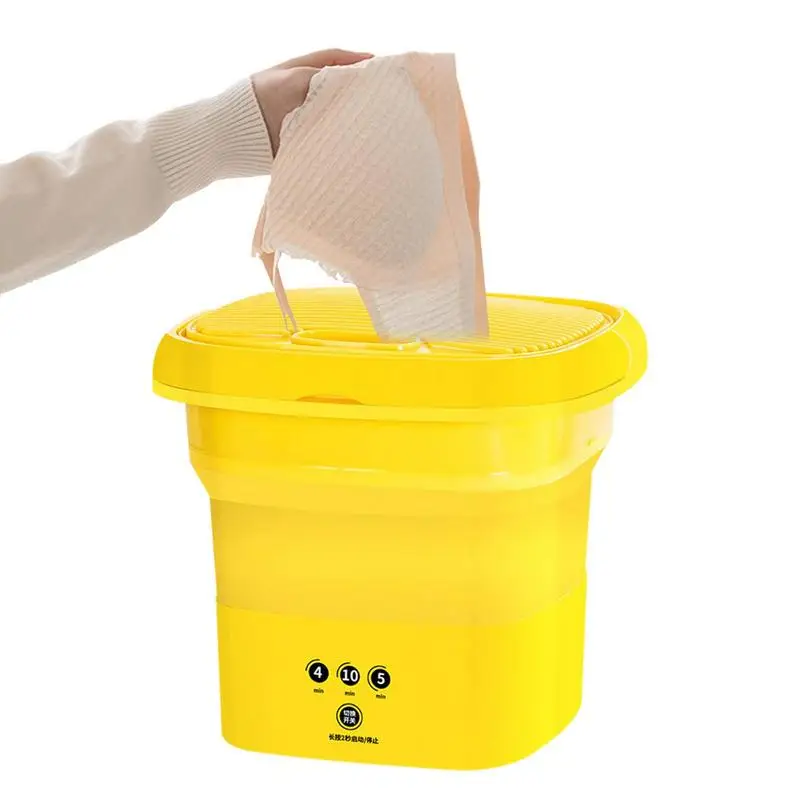 

Small Portable Washer Kids Clothes Washer Machine Yellow Duck Design Clothes Washing Tool For Apartment Dorm Camping RV Travel