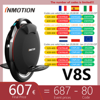 EU Stock INMOTION V8S Electric Unicycle 72V 728Wh 1000W Motor 35KM/H Speed 70KM Range Original Self Balance Smart Monowheel