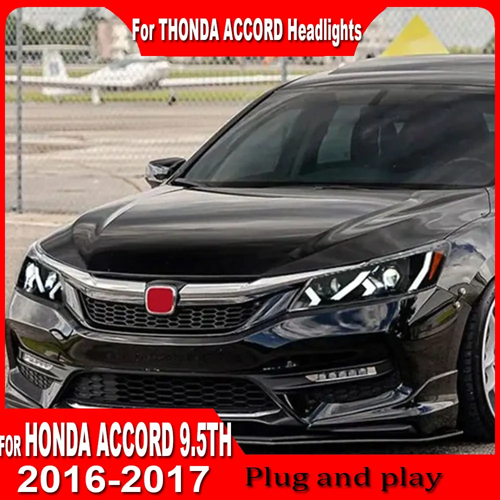 

For HONDA ACCORD 9.5th 2016-2017 Lamborghini style full Led Head Lamp DRL Dynamic Signal Front light Car Headlights Assembly