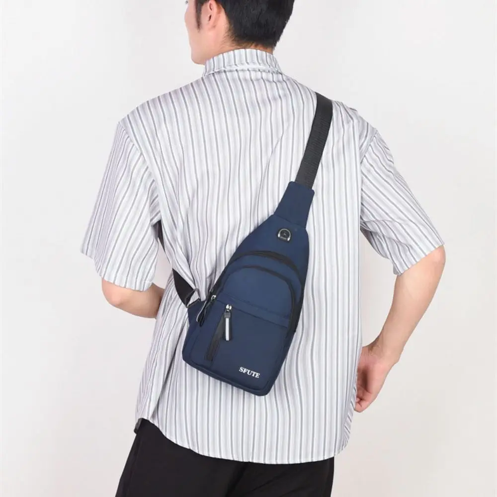 Oxford Grill-Sac de Poitrine Multifonctionnel pour Homme, Sacoche à Bandoulière Réglable de Grande Capacité, Style Coréen