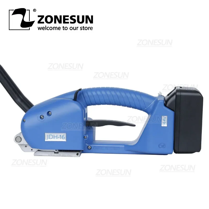 ZONESUN ZS-PSJDH16 Electric Strapping Tool Handheld Pallet Box Wrapping Packing PET PP Strips Baler Lithium Battery