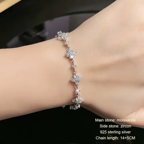 OXTAO Certified Moissanite Lucky Four-leaf Necklaces Earrings Bracelet for Women 100% S925 Silver Jewelry Accessory Sets - Image 29