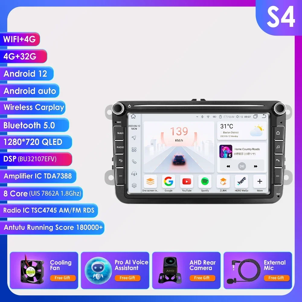 Android Auto Radio Stereo Multimedia Speler Audio Gps Navi Voor Vw Amarok Caddy Golf 5 6 Plus Gti R Rabbit Skoda Yeti Octavia Seat