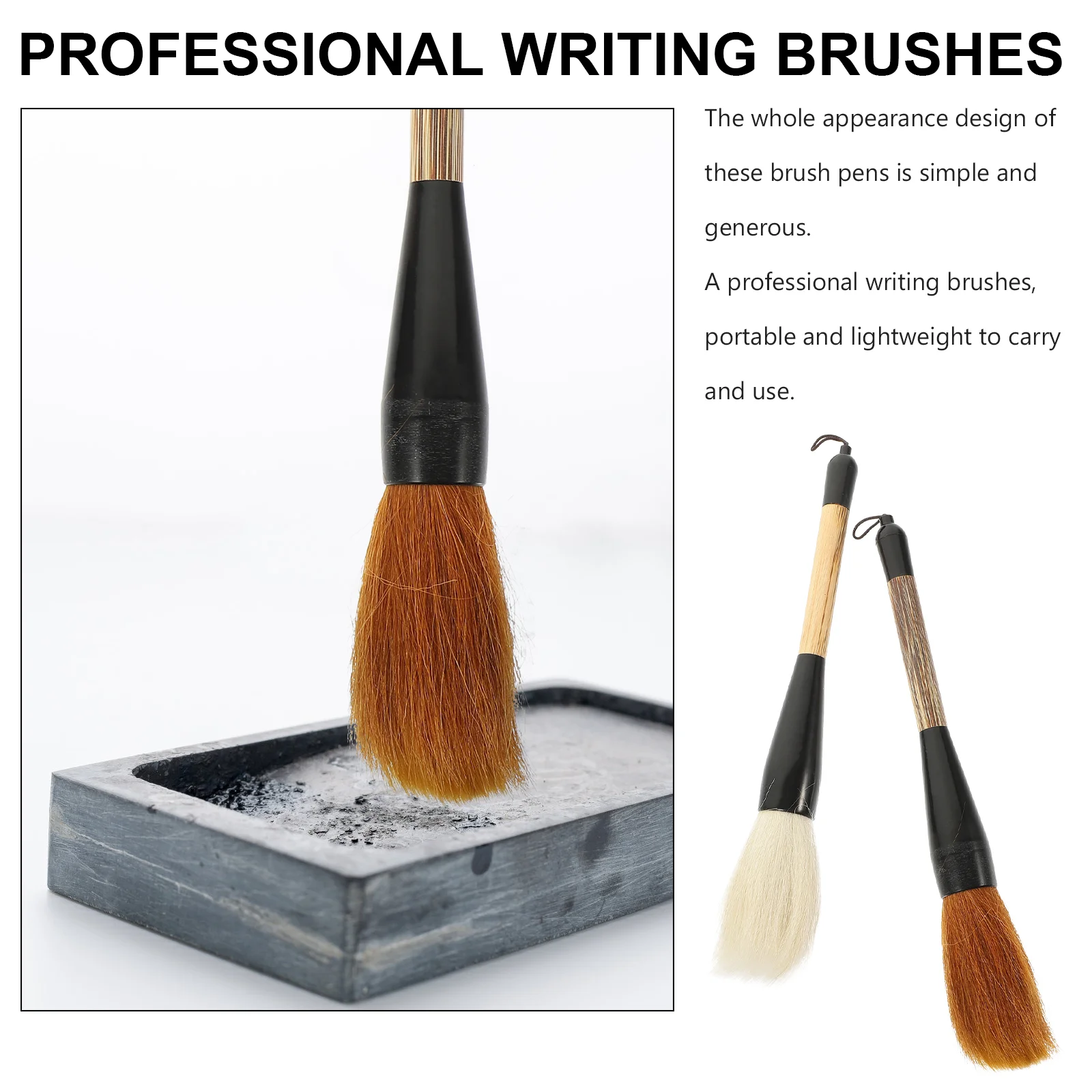 2 Pcs Writing Brush Traditional Calligraphy Pen Chinese Painting Large Drawing Child Student