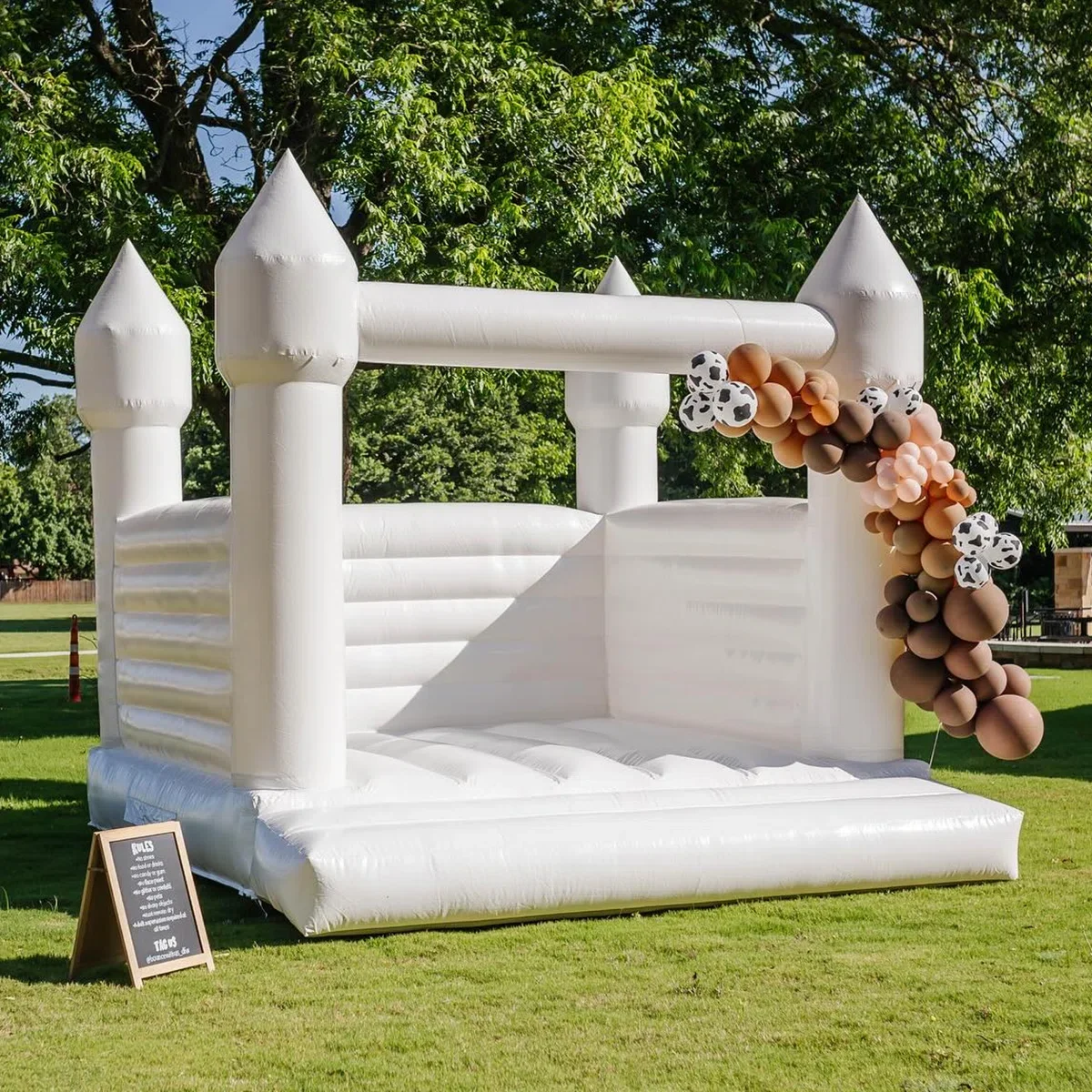 Maison de rebond blanche en PVC de 13 pieds avec souffleur pour enfants/fête d'anniversaire/halloween/événement de fête de noël