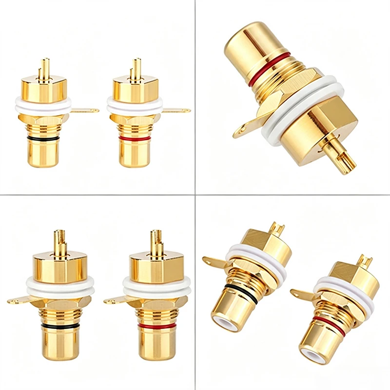 RCA Female Socket Panel Mount Cycle Nut Red Black Audio Jack AV Terminal for Speaker CMC Connectors Consumer Electronics