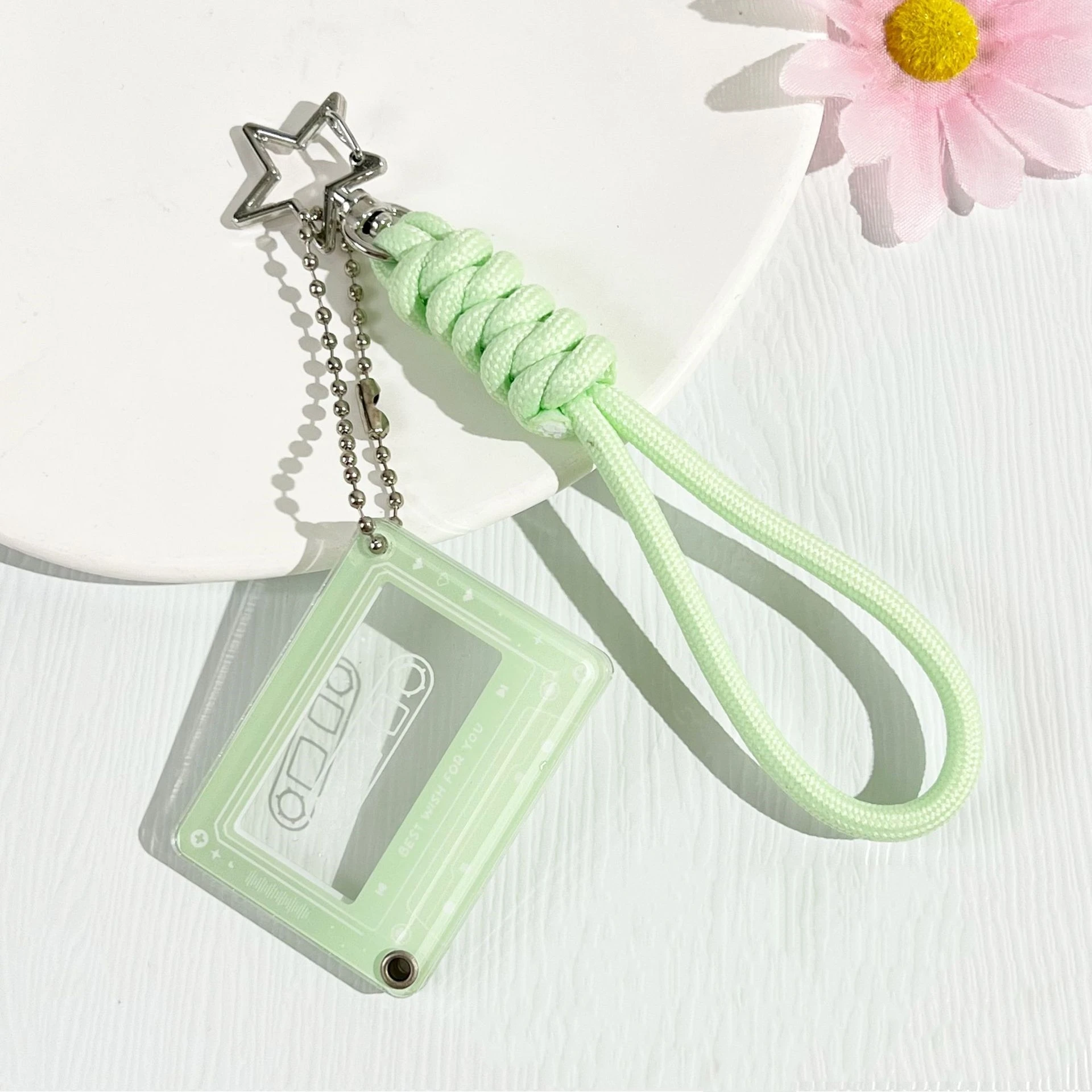 

Acrylic Slide Photo Frame Keychain Photocard Cover 1 Inch Celebrity K-Pop Photo Holder Cute Accessories Organizer With Strap