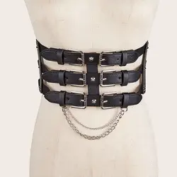 Waistband Hollow Chain Harajuku Style Chest Support Y2K Lolita Waist Corset Belts Cummerbunds Elastic Belt Slim Bustier Corset