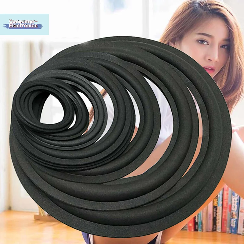 【1Pc 3-12 Inch Speaker Surround Rubber Woofer Edge Ring Foam Audio Repair】