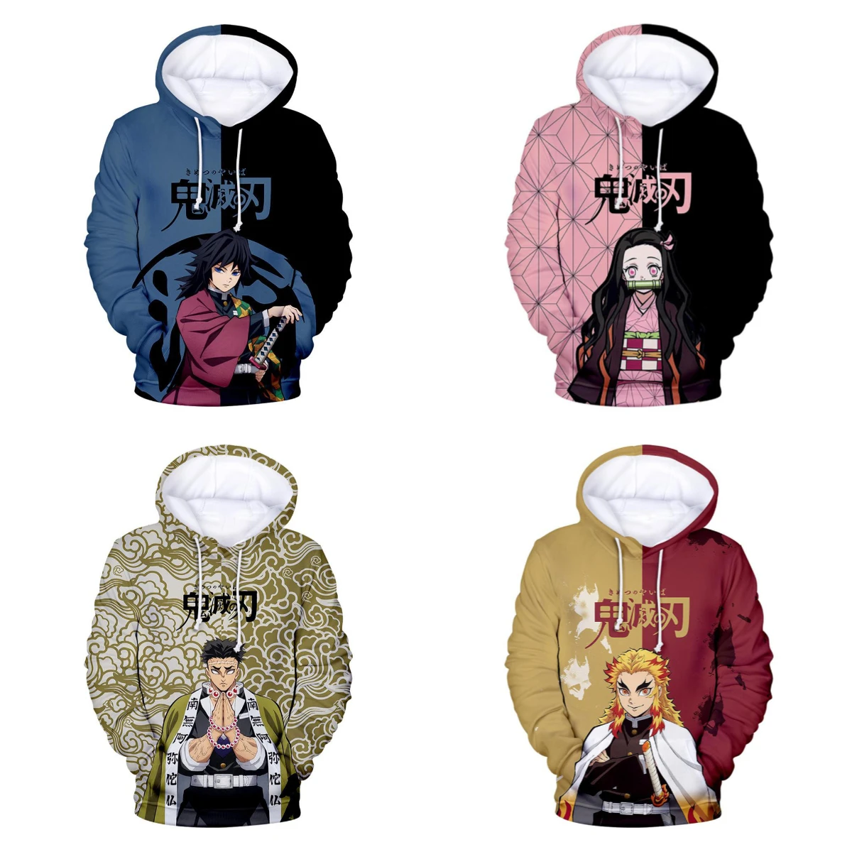 

2025 Autumn and Winter Hot-selling New Anime Ghost Killer Blade 3D Printing Hooded Sweater Outdoor Casual Fashion Hoodie