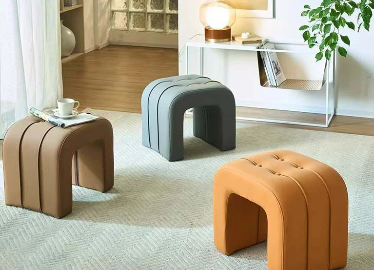 

Chic Nordic-Style Stool: Modern Elegance, Perfect for Bedroom, Living Room & Vanity Areas