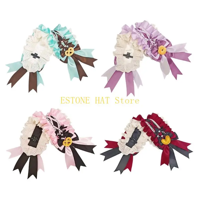 

49MF Lovely Lace Bowknot Hairband For Adult Teens Various Occasion And Cosplay Party