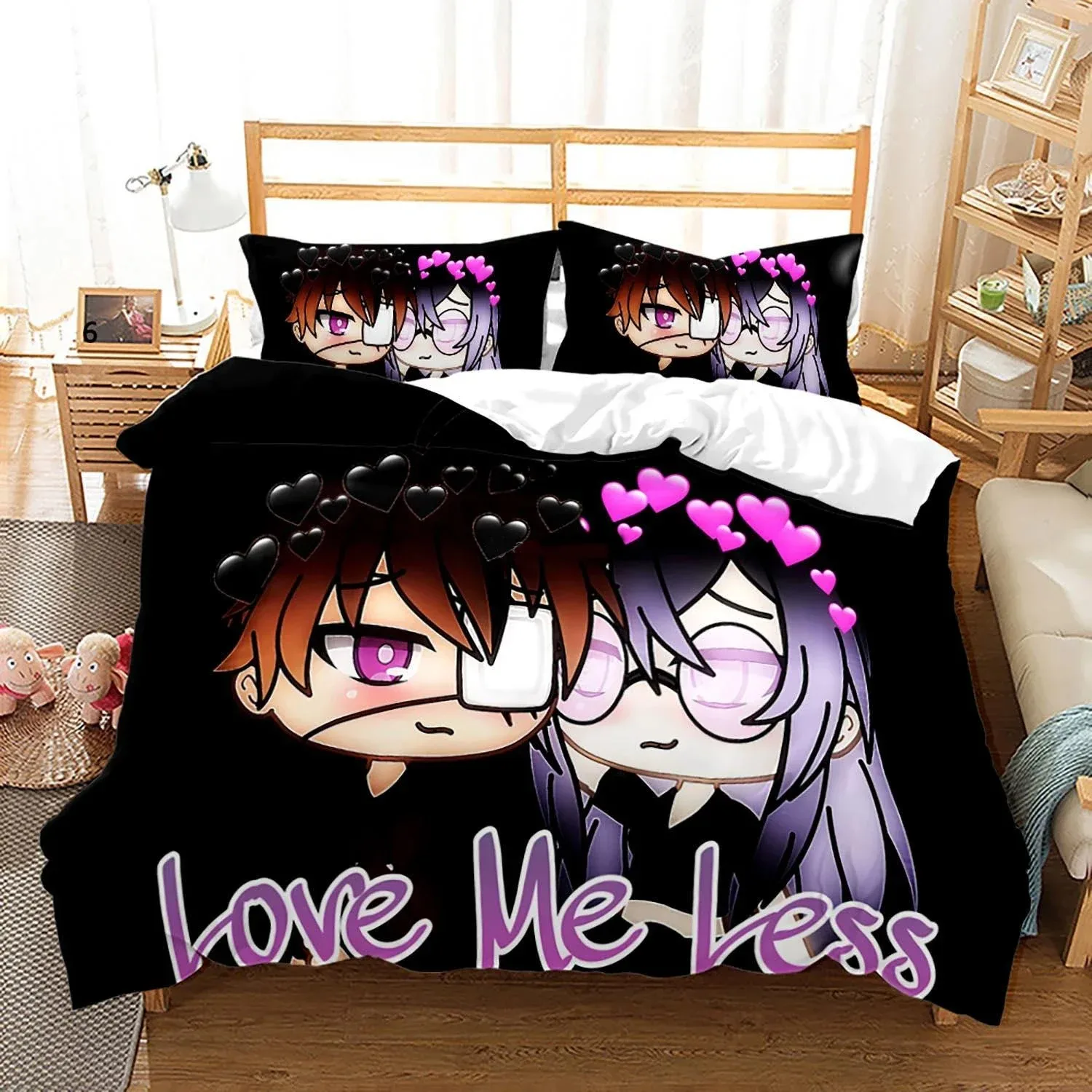 

3D Printed Gacha Life Bedding Set For Bedroom Soft Modern Bedspreads Comefortable Kids Duvet Cover Quilt Cover And Pillowcase