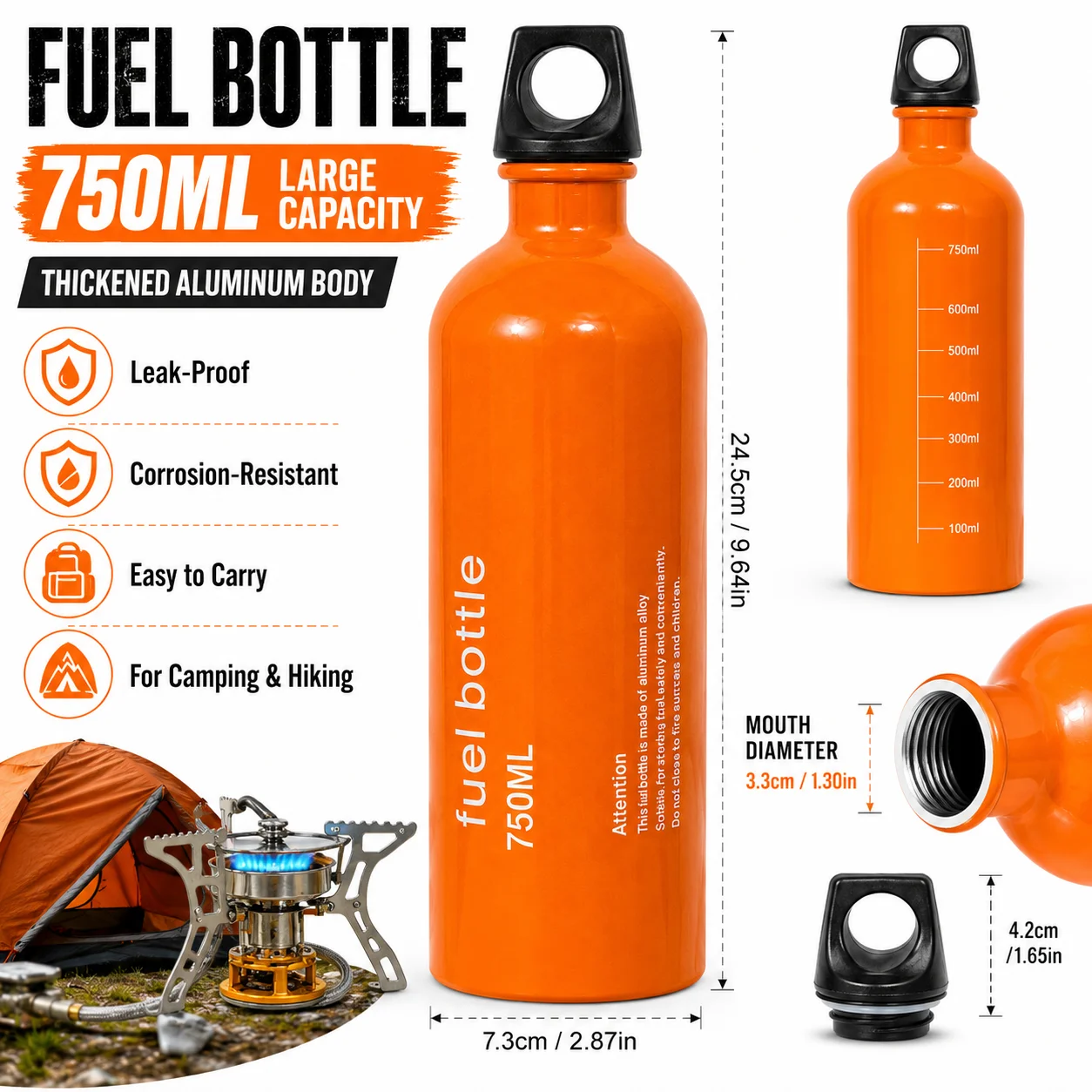 750ml Aluminum Fuel Bottle Cam - đánh giá và giá Outdoor Gas Camping Oven
