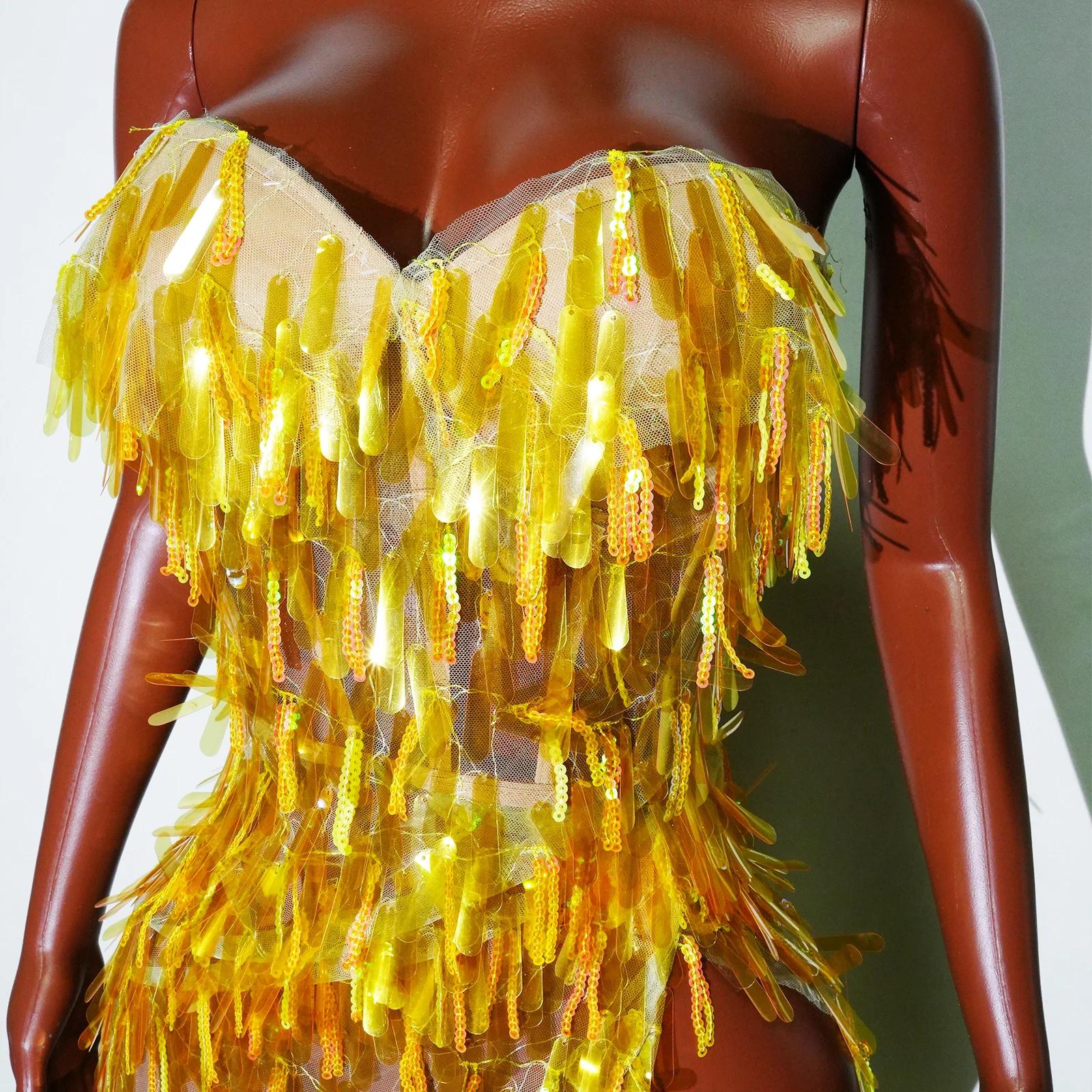 Luxe Glitter Goud Zilver Lange Jurken Sexy Vrouwen Dans Zanger Party Club Drag Queen Verjaardag Stage Performance Gogo Kostuums