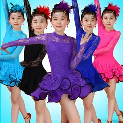 3-15Y Kids Latin Dresses Ballroom Dance Dress For Girls Salsa Dance Costume Latin Skirt School Samba Carnival Costumes For Sale