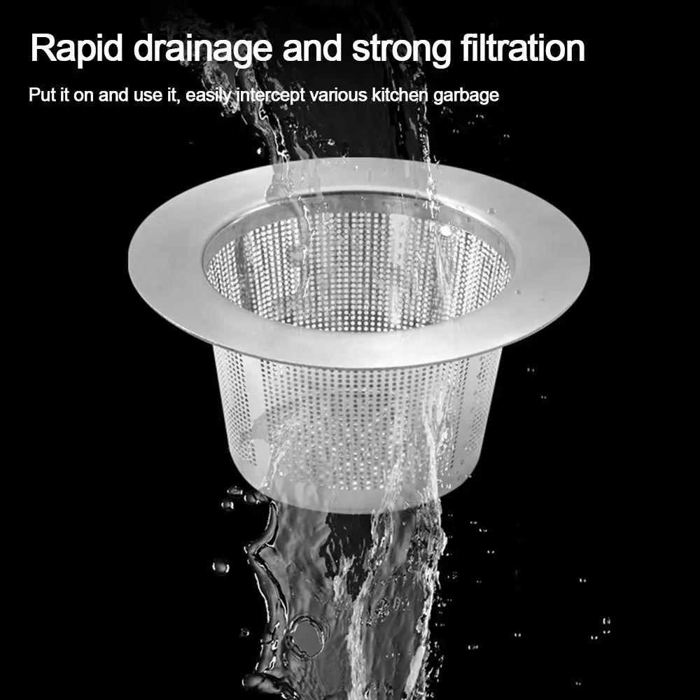 Stainless Steel Sink Strainer Anti-blocking Hair Catcher Floor Waste Filter Net Round Shape Drain Stopper Mesh