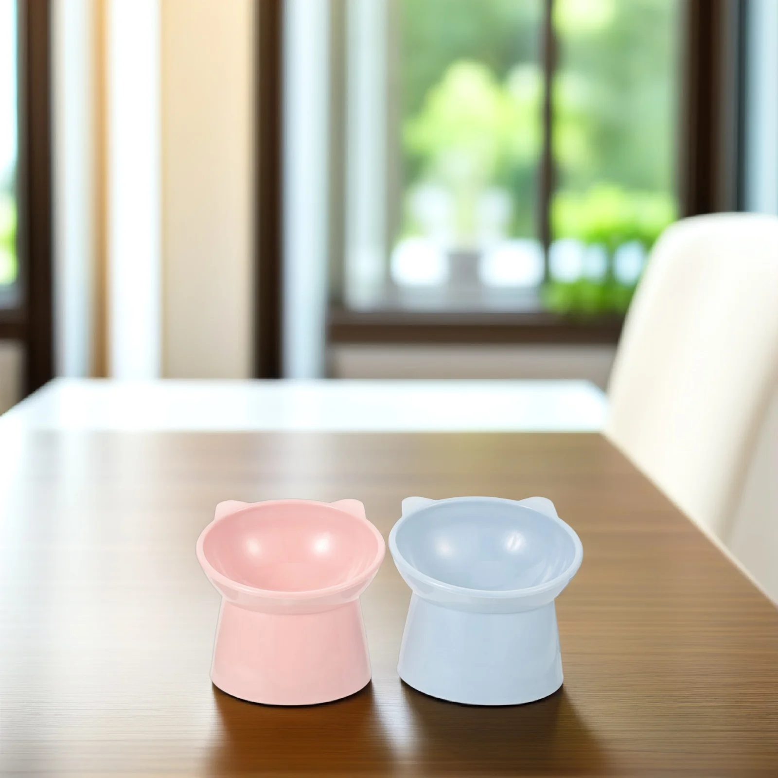 

2pcs Elevated Cat Bowl Food Water Bowls Ergonomic Tilted Kitten Puppy Feeding Wear-Resistant Durable Pet Supplies for Pet
