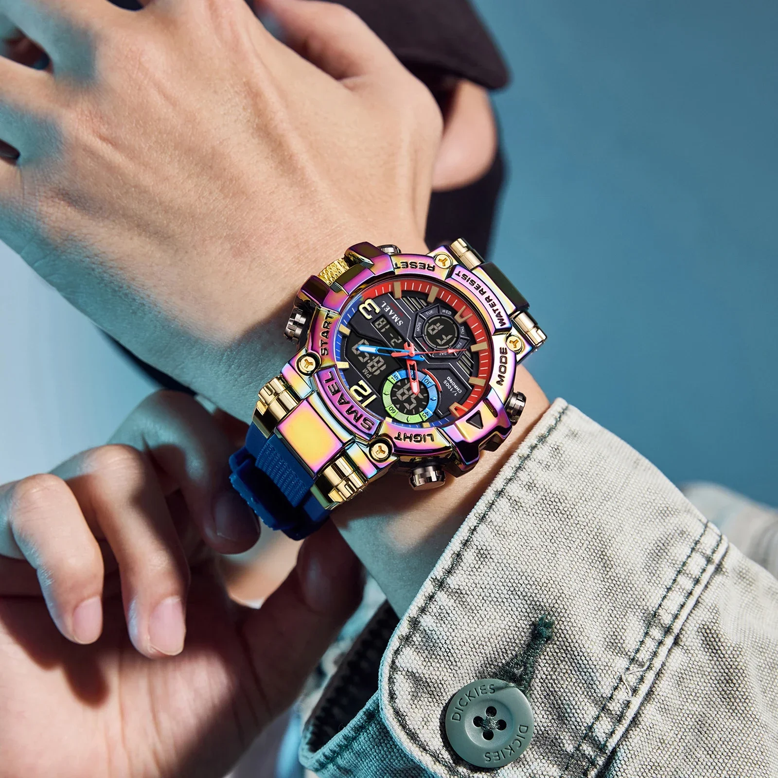 SMAEL 8110 Digital Watches Shockproof Sports Men Electrionic Sports Watches Men LED Watches New 50m Waterproof