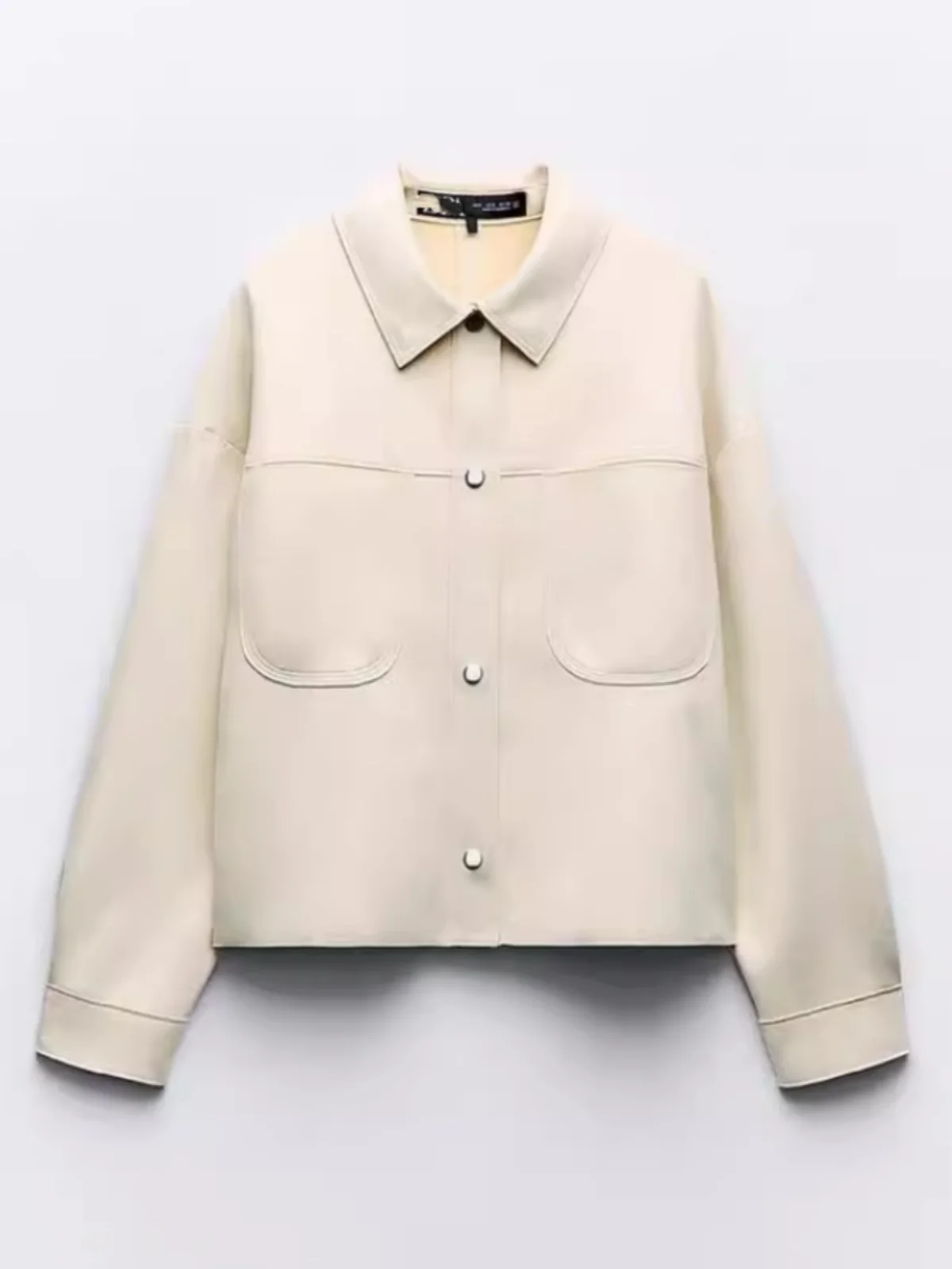 Lente 2025, nieuwe damesjas van imitatiesuède ort Jaet Long Sve, jas met omgeslagen kraag, pure kleur, veelzijdige knoopsluiting, normaal...