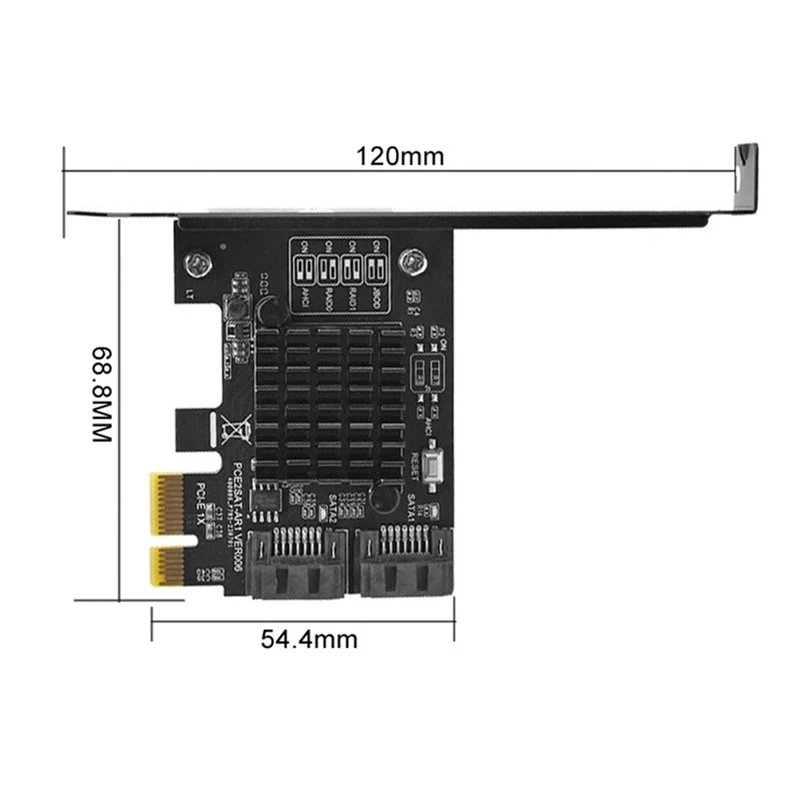 Tarjeta de expansión PCI-E a SATA3.0 de escritorio, adaptador de 6G, color negro, 12x6,8x5,4 cm, RAID0/1/SPAN, 1 unidad