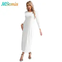 Femmes Abayas robe arabe islamique à manches longues prière musulmane dubaï caftan longues Robes ample basique Maxi robe longue dubaï caftan 1