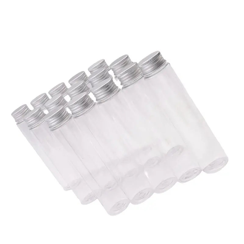 Highly Recommended 15Pcs 110Ml Plastic Test Tube,Clear Flat Test Tubes,Plastic Test Tubes With Screw Caps For Candy,Beans,Party