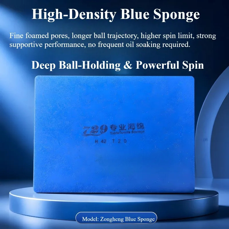 729 Yellow & Blue Table Tennis Sponge 1.0mm-2.1mm High-density Offensive Inner‑Energy Ping Pong Sponge for Table Tennis Rubber